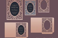 Ornamental frame envelope card 5x7, Cricut Template, pocket Envelope,  SVG, DXF, Cricut, Silhouette Cameo, laser cut file Product Image 1