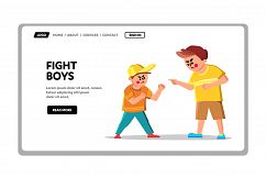 Fight Boys Children On School Playground Vector Product Image 1