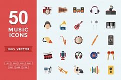 Flat Icons Music Set Product Image 1