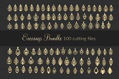 100 SVG Leather Earrings bundle - cricut maker - laser cut Product Image 1