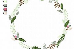 Floral Wreath Leaves Wreath Font Frame Design - EMBROIDERY DESIGN FILE - Instant download - Vp3 Hus Dst Exp Jef Pes format hoop 4x4 5x7 6x10 Product Image 3