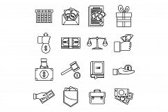 Corruption bribery icons set, outline style Product Image 1