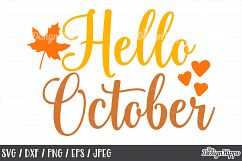 Fall, SVG, Hello October, Autumn, Leaves, I Love Fall Y'all Product Image 1