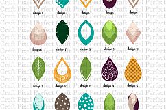 Faux Leather Earrings Bundle SVG, EPS, DXF, PNG Product Image 3