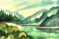 12 Artistic Watercolor Landscapes  Vector Copy Product Image 8