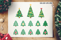 Christmas Tree SVG Cut Files - Christmas Monogram Frame SVG Product Image 1