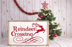 Christmas SVG Cut File - Reindeer Crossing SVG DXF PNG EPS Product Image 2