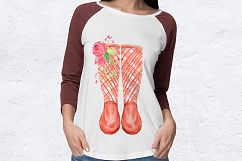 Watercolor checkered rain boots, checkered wellies  Product Image 8