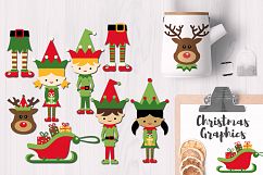 Christmas feet, elf, reindeer head graphics Product Image 1