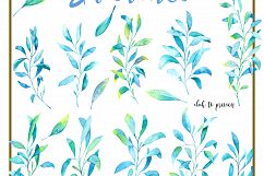 Blue plants. Watercolor set Product Image 2