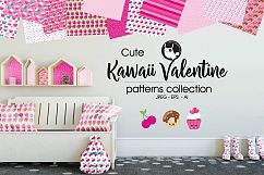 KAWAII-VALENTINE , digital papers Product Image 1