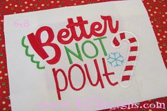 Better Not Pout Christmas Machine Applique Embroidery Design Product Image 2