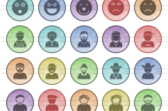 110 Avatars &amp; Emoticons Filled Low Poly Icons Product Image 2