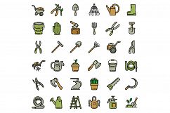 Gardening tools icons set, outline style Product Image 1