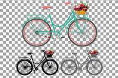 Floral bicycles clip art pack, vintage floral boho bikes Product Image 3