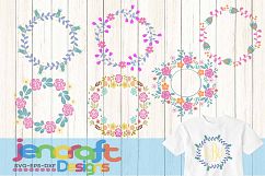 Floral SVG Flower Wreath SVG, Roses Monogram Frame SVG Product Image 6