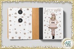 Christmas Snow Queen in Rose Gold Glitter and Pink 21 PNG Product Image 18