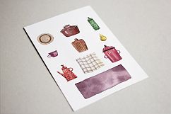 Tiny Kitchen - Watercolor Clip Art Set Product Image 8
