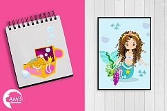 Mermaid Mini Bundle clipart, graphics, illustrations AMB-205 Product Image 4