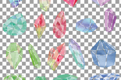 Watercolor Crystals and Gemstones clip art collection, 19 watercolor crystal pack. Eps, png, svg, vector illustrator &amp; corel files included Product Image 11
