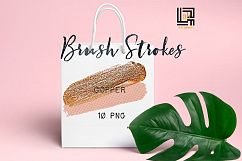 Brush Strokes Clip Art. Copper brush strokes. Autumn colours: copper, twid, pink, peach pink, coal black, beige. Digital Design Resource. Product Image 2