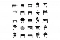 Grill brazier icons set, simple style Product Image 1