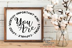 You Are Important Kind Strong Capable Loved Worthy SVG Product Image 3
