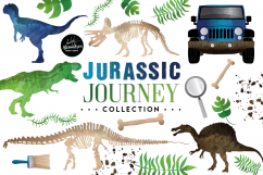 Jurassic Journey Clipart Graphics &amp; Digital Paper Patterns Bundle Product Image 1