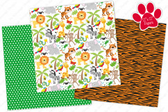 Jungle digital papers, Jungle Patterns, Jungle Animal Papers Product Image 4