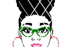 Emma SVG, Afro svg,Nubian svg,Black Woman svg,Glasses,African American SVG,Nubian svg Product Image 1