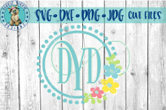 Flower Monogram Circle Dots  -  SVG cut file Product Image 1