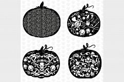 Halloween Bundle - 4 Decorative Floral Pumpkin SVG EPS DXF Product Image 3