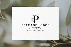 Premade Logo bundle watercolor greenery templates Product Image 8