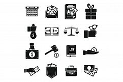 Money bribery icons set, simple style Product Image 1