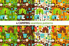 Camping Flat Seamless Patterns Product Image 1