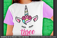 Third Birthday Unicorn SVG - Unicorn 3rd Birthday SVG - 1005 Product Image 2