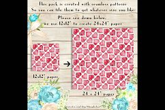 100 Seamless Watercolor Ethnic Heart Valentine Digital Paper Product Image 2