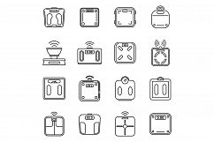 Body smart scales icons set, outline style Product Image 1