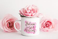 Camping mug mockup romantic feminine enamel cup mock up psd Product Image 3