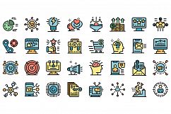 Marketer icons set vector flat Product Image 1