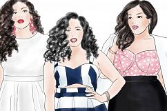 Fashion illustration clipart - Curvy Girls - Light skin Product Image 4