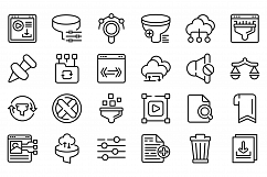 Filter search icons set, outline style Product Image 1
