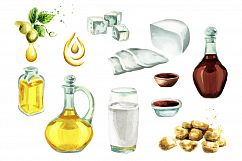 Soybeans &amp; soy products. Watercolor Product Image 4