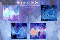 Watercolor Halloween Scene Creator with haunted buildings Product Image 7