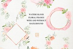 Blush cream. Floral watercolor clip art. Product Image 11