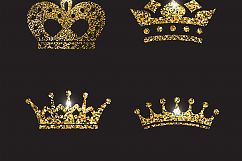  Set of gold and silver crown icons.  Product Image 12