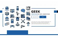 Geek, Nerd And Gamer Landing Header Vector Product Image 1