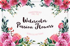 Watercolor Passion Flowers Product Image 1
