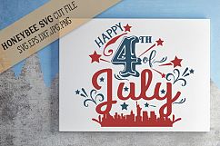 Happy 4th of July New York City SVG Cut File Product Image 1