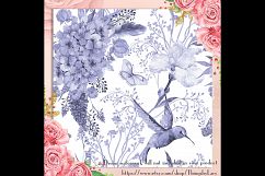 100 Seamless Watercolor Bird and Flower Digital Papers Product Image 3